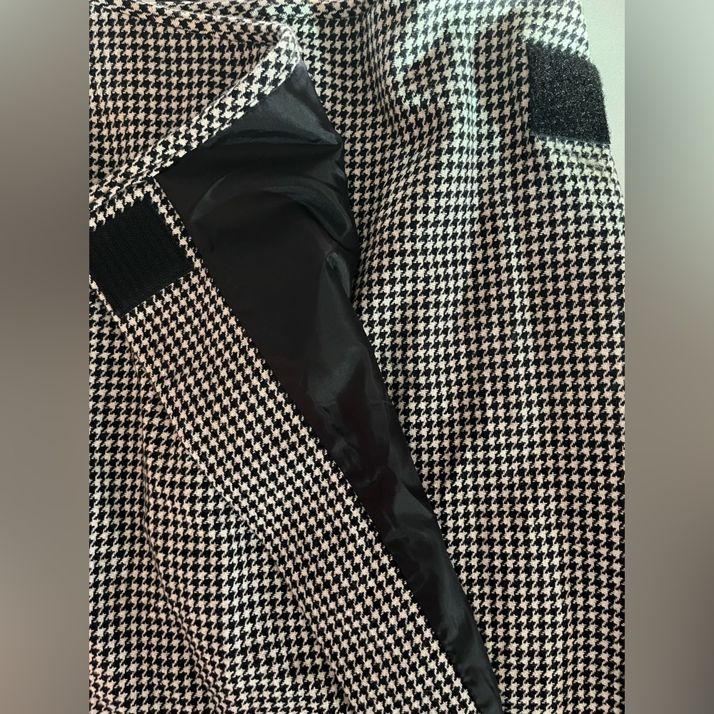 Women’s vintage Ralph Lauren Skirt White Black Houndstooth Wool Wrap Lined 8 - Picture 3 of 9